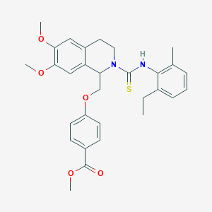 Methyl 4-({2-[(2-ethyl-6-methylphenyl)carbamothioyl]-6,7-dimethoxy-1,2,3,4-tetrahydroisoquinolin-1-yl}methoxy)benzoate