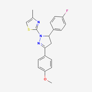 2-[5-(4-fluorophenyl)-3-(4-methoxyphenyl)-4,5-dihydro-1H-pyrazol-1-yl]-4-methyl-1,3-thiazole