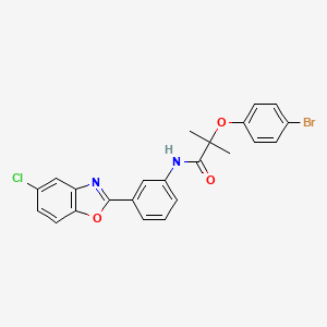 2-(4-bromophenoxy)-N-[3-(5-chloro-1,3-benzoxazol-2-yl)phenyl]-2-methylpropanamide