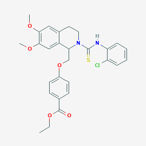 Ethyl 4-({2-[(2-chlorophenyl)carbamothioyl]-6,7-dimethoxy-1,2,3,4-tetrahydroisoquinolin-1-YL}methoxy)benzoate