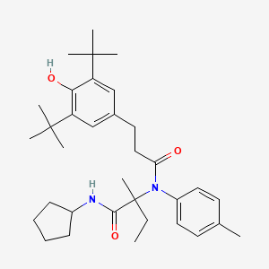 molecular formula C34H50N2O3 B11451942 N-cyclopentyl-N~2~-[3-(3,5-di-tert-butyl-4-hydroxyphenyl)propanoyl]-N~2~-(4-methylphenyl)isovalinamide 