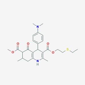 3-[2-(Ethylsulfanyl)ethyl] 6-methyl 4-[4-(dimethylamino)phenyl]-2,7-dimethyl-5-oxo-1,4,5,6,7,8-hexahydroquinoline-3,6-dicarboxylate