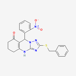 2-(benzylsulfanyl)-9-(2-nitrophenyl)-5,6,7,9-tetrahydro[1,2,4]triazolo[5,1-b]quinazolin-8(4H)-one