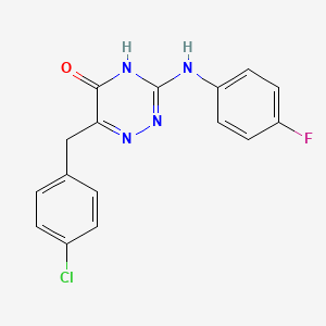 6-(4-chlorobenzyl)-3-[(4-fluorophenyl)amino]-1,2,4-triazin-5(4H)-one