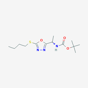 molecular formula C13H23N3O3S B11452041 tert-butyl N-[(1S)-1-(5-butylsulfanyl-1,3,4-oxadiazol-2-yl)ethyl]carbamate 