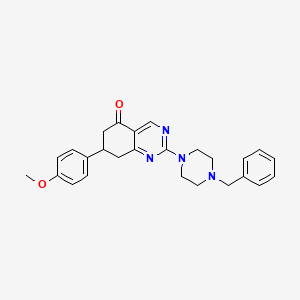 2-(4-benzylpiperazin-1-yl)-7-(4-methoxyphenyl)-7,8-dihydroquinazolin-5(6H)-one