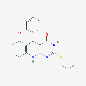 5-(4-methylphenyl)-2-[(2-methylpropyl)sulfanyl]-5,8,9,10-tetrahydropyrimido[4,5-b]quinoline-4,6(3H,7H)-dione