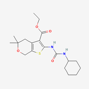 ethyl 2-[(cyclohexylcarbamoyl)amino]-5,5-dimethyl-4,7-dihydro-5H-thieno[2,3-c]pyran-3-carboxylate