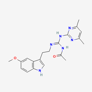 N-[(E)-[(4,6-dimethylpyrimidin-2-yl)amino]{[2-(5-methoxy-1H-indol-3-yl)ethyl]amino}methylidene]acetamide