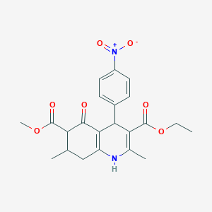 3-Ethyl 6-methyl 2,7-dimethyl-4-(4-nitrophenyl)-5-oxo-1,4,5,6,7,8-hexahydroquinoline-3,6-dicarboxylate