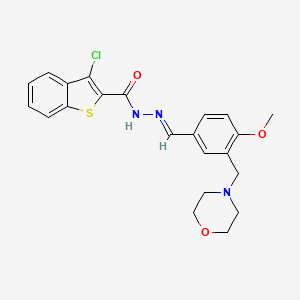 molecular formula C22H22ClN3O3S B11452121 3-chloro-N'-{(E)-[4-methoxy-3-(morpholin-4-ylmethyl)phenyl]methylidene}-1-benzothiophene-2-carbohydrazide 