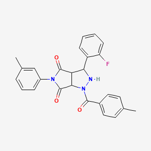 3-(2-Fluorophenyl)-1-(4-methylbenzoyl)-5-(3-methylphenyl)-octahydropyrrolo[3,4-C]pyrazole-4,6-dione