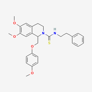 6,7-dimethoxy-1-((4-methoxyphenoxy)methyl)-N-phenethyl-3,4-dihydroisoquinoline-2(1H)-carbothioamide