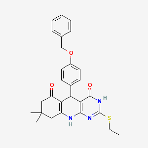 5-(4-(benzyloxy)phenyl)-2-(ethylthio)-8,8-dimethyl-7,8,9,10-tetrahydropyrimido[4,5-b]quinoline-4,6(3H,5H)-dione