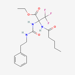 ethyl 3,3,3-trifluoro-2-(pentanoylamino)-N-[(2-phenylethyl)carbamoyl]alaninate