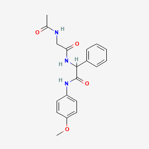 N~2~-acetyl-N-{2-[(4-methoxyphenyl)amino]-2-oxo-1-phenylethyl}glycinamide