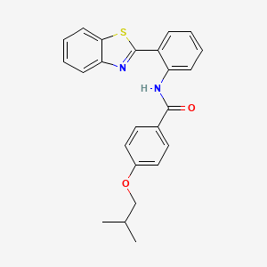 molecular formula C24H22N2O2S B11452253 N-[2-(1,3-benzothiazol-2-yl)phenyl]-4-(2-methylpropoxy)benzamide 