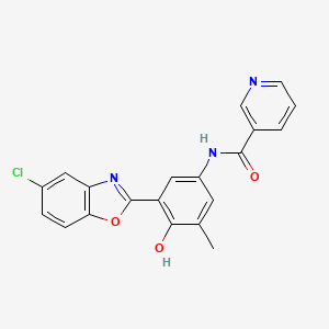 N-[3-(5-chloro-1,3-benzoxazol-2-yl)-4-hydroxy-5-methylphenyl]pyridine-3-carboxamide