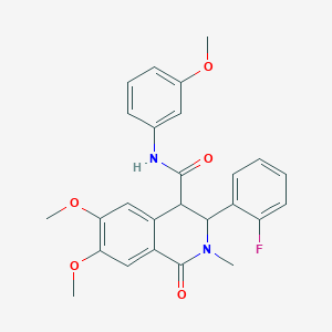 3-(2-fluorophenyl)-6,7-dimethoxy-N-(3-methoxyphenyl)-2-methyl-1-oxo-1,2,3,4-tetrahydroisoquinoline-4-carboxamide