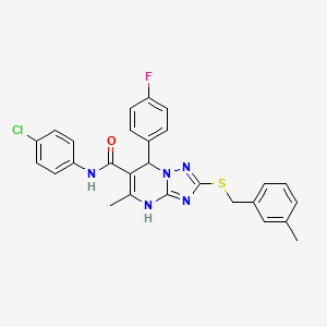 N-(4-chlorophenyl)-7-(4-fluorophenyl)-5-methyl-2-[(3-methylbenzyl)sulfanyl]-4,7-dihydro[1,2,4]triazolo[1,5-a]pyrimidine-6-carboxamide