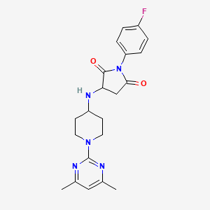 molecular formula C21H24FN5O2 B11452343 3-{[1-(4,6-Dimethylpyrimidin-2-yl)piperidin-4-yl]amino}-1-(4-fluorophenyl)pyrrolidine-2,5-dione 