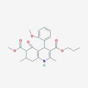 6-Methyl 3-propyl 4-(2-methoxyphenyl)-2,7-dimethyl-5-oxo-1,4,5,6,7,8-hexahydroquinoline-3,6-dicarboxylate