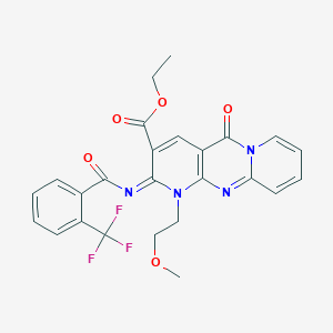 ethyl 7-(2-methoxyethyl)-2-oxo-6-[2-(trifluoromethyl)benzoyl]imino-1,7,9-triazatricyclo[8.4.0.03,8]tetradeca-3(8),4,9,11,13-pentaene-5-carboxylate