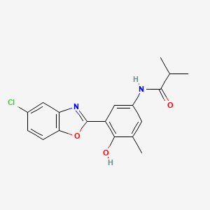 N-[3-(5-chloro-1,3-benzoxazol-2-yl)-4-hydroxy-5-methylphenyl]-2-methylpropanamide