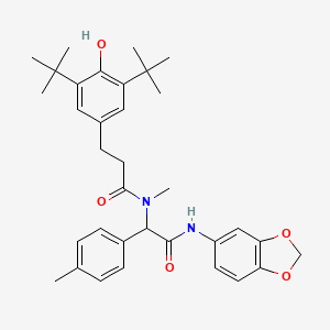 N-[2-(1,3-benzodioxol-5-ylamino)-1-(4-methylphenyl)-2-oxoethyl]-3-(3,5-di-tert-butyl-4-hydroxyphenyl)-N-methylpropanamide