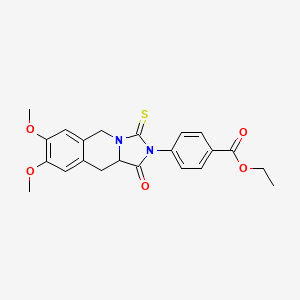 ethyl 4-(7,8-dimethoxy-1-oxo-3-thioxo-1,5,10,10a-tetrahydroimidazo[1,5-b]isoquinolin-2(3H)-yl)benzoate