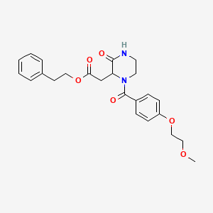 2-Phenylethyl (1-{[4-(2-methoxyethoxy)phenyl]carbonyl}-3-oxopiperazin-2-yl)acetate