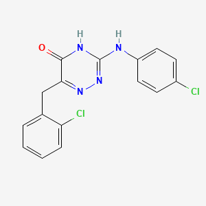 6-(2-chlorobenzyl)-3-[(4-chlorophenyl)amino]-1,2,4-triazin-5(4H)-one