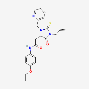 2-[1-allyl-5-oxo-3-(pyridin-2-ylmethyl)-2-thioxoimidazolidin-4-yl]-N-(4-ethoxyphenyl)acetamide