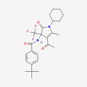 N-[4-acetyl-1-cyclohexyl-5-methyl-2-oxo-3-(trifluoromethyl)-2,3-dihydro-1H-pyrrol-3-yl]-4-tert-butylbenzamide