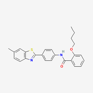 molecular formula C25H24N2O2S B11452511 2-butoxy-N-[4-(6-methyl-1,3-benzothiazol-2-yl)phenyl]benzamide 