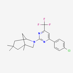 molecular formula C21H23ClF3N3 B11452538 6-[4-(4-Chlorophenyl)-6-(trifluoromethyl)pyrimidin-2-yl]-1,3,3-trimethyl-6-azabicyclo[3.2.1]octane 