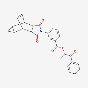 1-oxo-1-phenylpropan-2-yl 3-(1,3-dioxooctahydro-4,6-ethenocyclopropa[f]isoindol-2(1H)-yl)benzoate