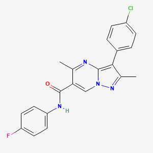 3-(4-chlorophenyl)-N-(4-fluorophenyl)-2,5-dimethylpyrazolo[1,5-a]pyrimidine-6-carboxamide