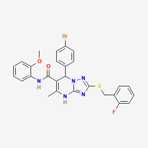 7-(4-bromophenyl)-2-[(2-fluorobenzyl)sulfanyl]-N-(2-methoxyphenyl)-5-methyl-4,7-dihydro[1,2,4]triazolo[1,5-a]pyrimidine-6-carboxamide