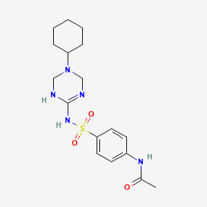 N-{4-[(5-cyclohexyl-1,4,5,6-tetrahydro-1,3,5-triazin-2-yl)sulfamoyl]phenyl}acetamide