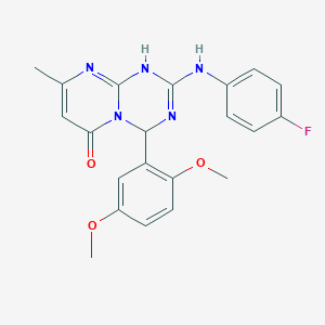 4-(2,5-dimethoxyphenyl)-2-[(4-fluorophenyl)amino]-8-methyl-1,4-dihydro-6H-pyrimido[1,2-a][1,3,5]triazin-6-one