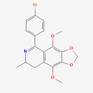 molecular formula C19H18BrNO4 B11452652 5-(4-Bromophenyl)-4,9-dimethoxy-7-methyl-7,8-dihydro[1,3]dioxolo[4,5-g]isoquinoline 