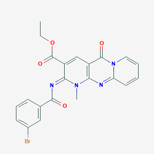 ethyl 6-(3-bromobenzoyl)imino-7-methyl-2-oxo-1,7,9-triazatricyclo[8.4.0.03,8]tetradeca-3(8),4,9,11,13-pentaene-5-carboxylate