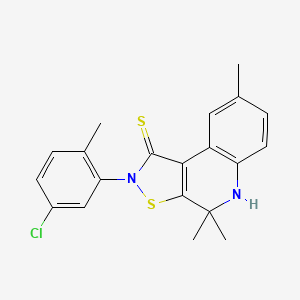 molecular formula C20H19ClN2S2 B11452683 2-(5-chloro-2-methylphenyl)-4,4,8-trimethyl-4,5-dihydro[1,2]thiazolo[5,4-c]quinoline-1(2H)-thione 