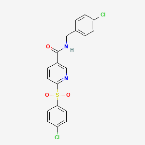 N-(4-chlorobenzyl)-6-[(4-chlorophenyl)sulfonyl]pyridine-3-carboxamide