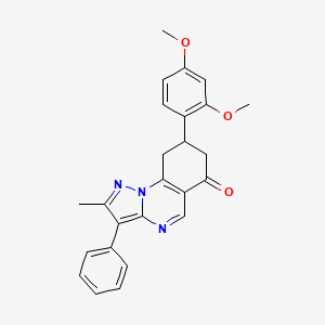 molecular formula C25H23N3O3 B11452705 8-(2,4-dimethoxyphenyl)-2-methyl-3-phenyl-8,9-dihydropyrazolo[1,5-a]quinazolin-6(7H)-one 