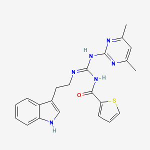 N-[(E)-[(4,6-dimethylpyrimidin-2-yl)amino]{[2-(1H-indol-3-yl)ethyl]amino}methylidene]thiophene-2-carboxamide