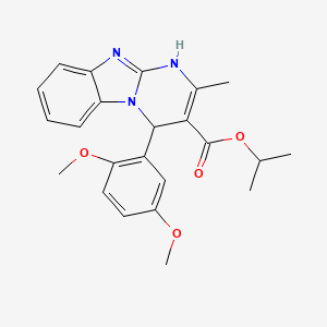 molecular formula C23H25N3O4 B11452752 Propan-2-yl 4-(2,5-dimethoxyphenyl)-2-methyl-1,4-dihydropyrimido[1,2-a]benzimidazole-3-carboxylate 