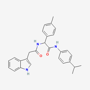 molecular formula C28H29N3O2 B11452753 2-[(1H-indol-3-ylacetyl)amino]-2-(4-methylphenyl)-N-[4-(propan-2-yl)phenyl]acetamide 