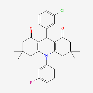 9-(3-chlorophenyl)-10-(3-fluorophenyl)-3,3,6,6-tetramethyl-3,4,6,7,9,10-hexahydroacridine-1,8(2H,5H)-dione